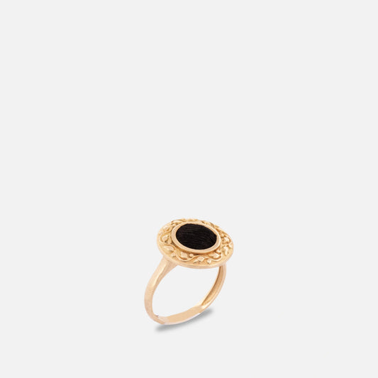 18K Gold Kiswah Al-Kaabah Round Ring