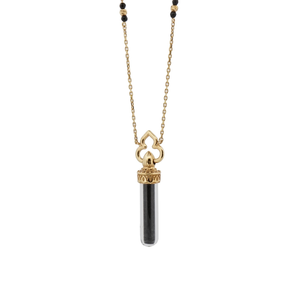 18K Gold Kiswah Al-Kaabah Glass Tube Necklace