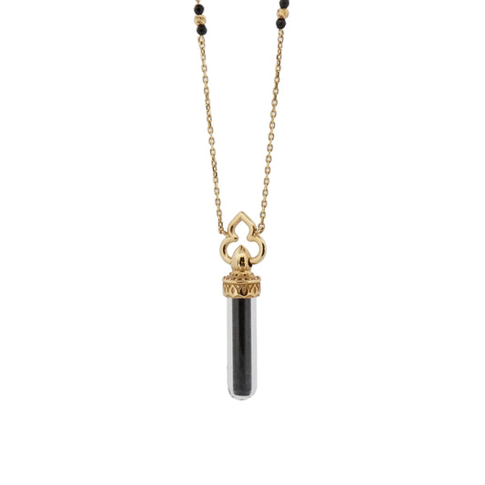 18K Gold Kiswah Al-Kaabah Glass Tube Necklace
