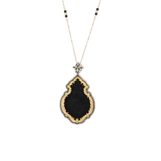 18K Gold Diamond Kiswah Al-Kaabah Qandeel Necklace