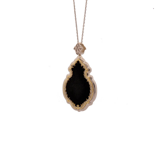 18K Gold Diamond Kiswah Al-Kaabah Qandeel Necklace