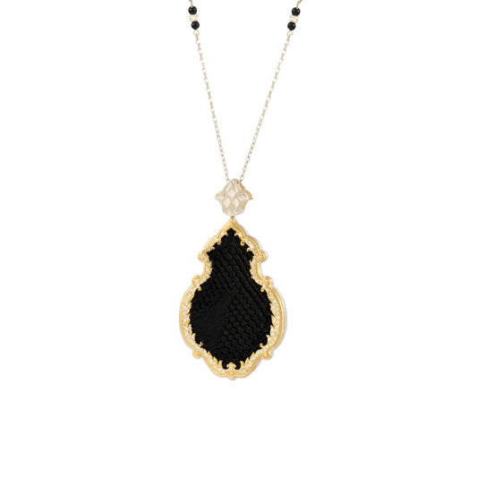 18K Gold Diamond Kiswah Al-Kaabah Qandeel Necklace