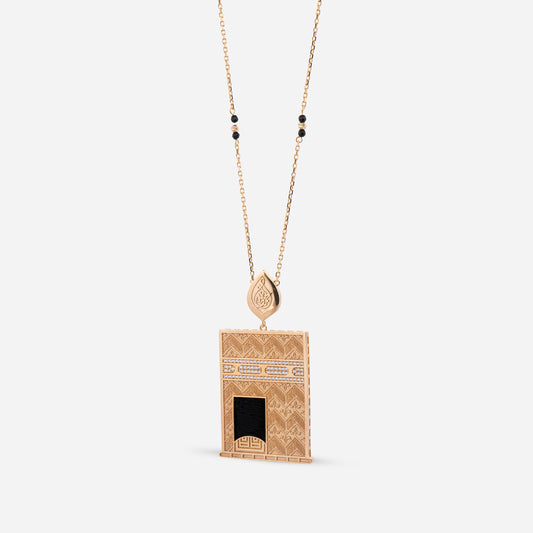 18K Gold Diamond Kaaba Gate Necklace