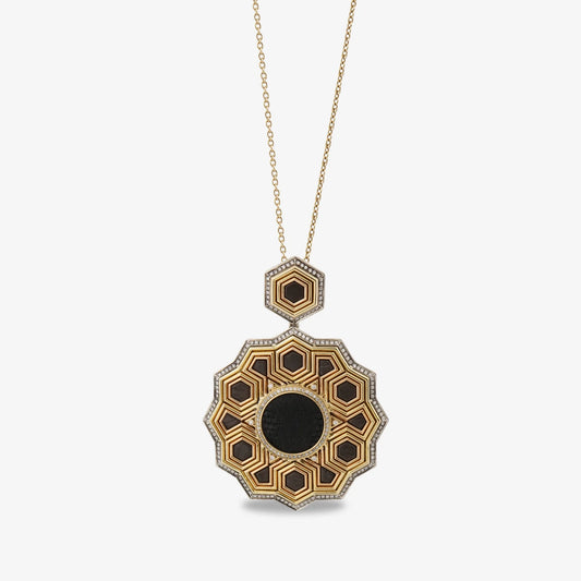 18K Gold Diamond Kiswah Al-Kaabah Nur-ı Harem Necklace
