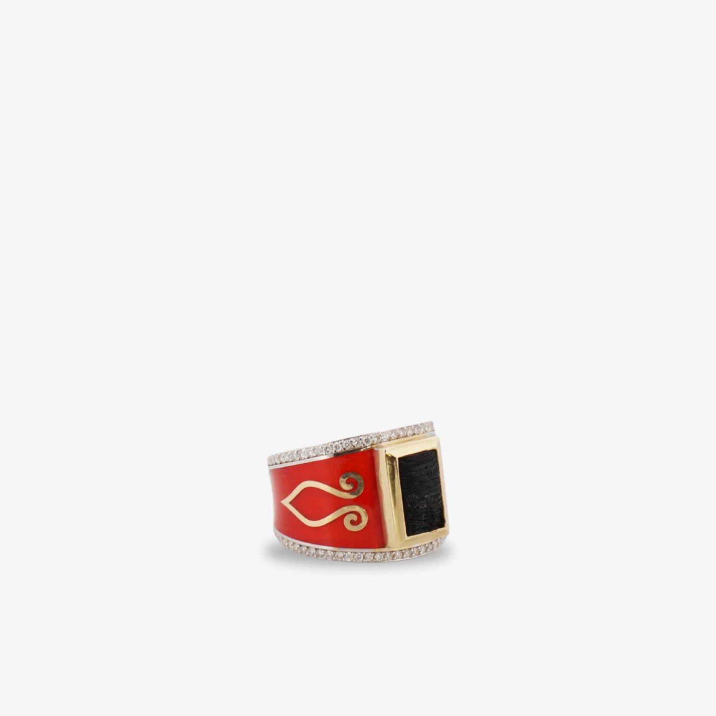 18K Gold Diamond Kiswah Al-Kaabah Modern Ring