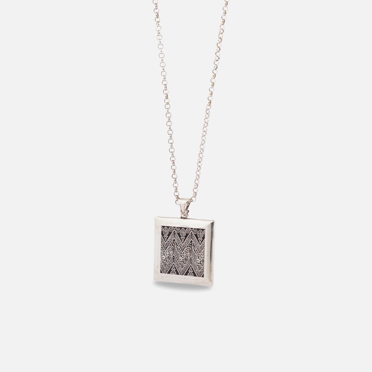 22K Gold and Silver Kiswah Al-Kaabah Square Necklace
