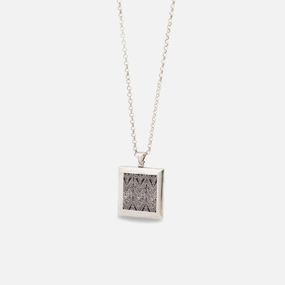 22K Gold and Silver Kiswah Al-Kaabah Square Necklace
