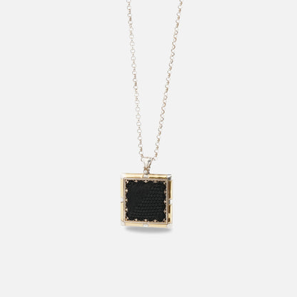 22K Gold and Silver Kiswah Al-Kaabah Square Necklace