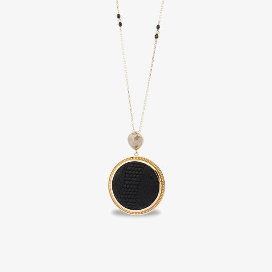 18K Gold Diamond Kiswah Al-Kaabah Round Necklace