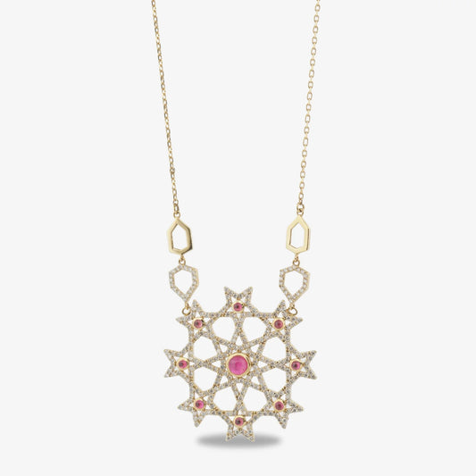 18K Gold Diamond Sahra Star Necklace