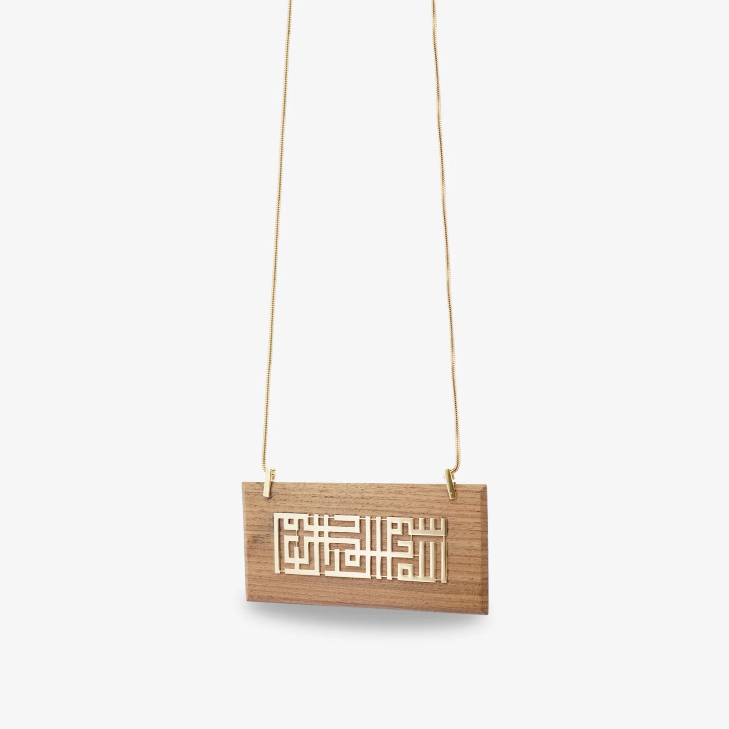 18K Gold Wooden Necklace
