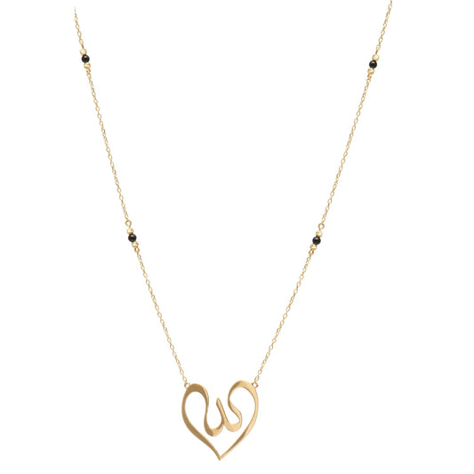 18K Gold Heart Necklace with Engraving