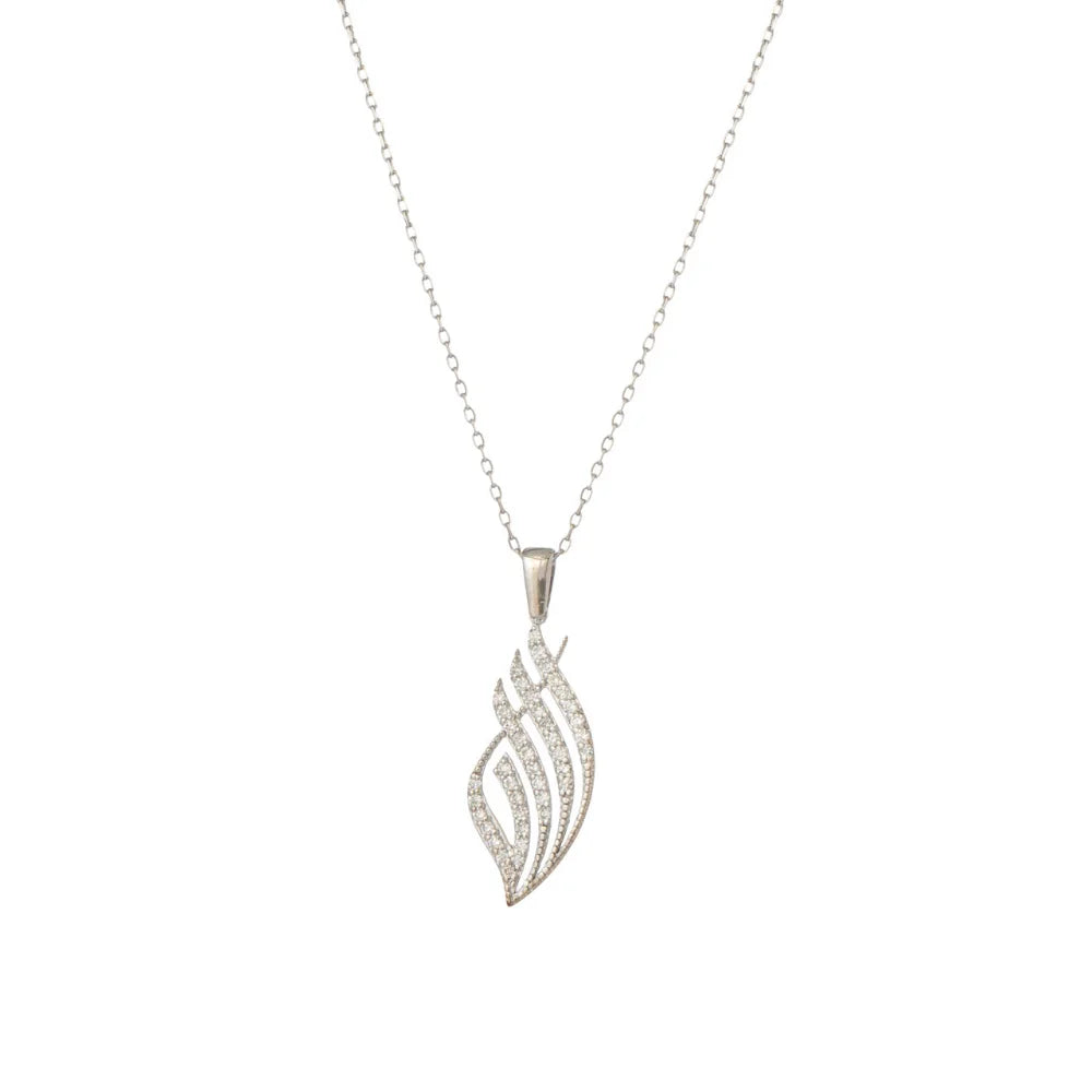 18K Gold Diamond Elegant Wave Necklace