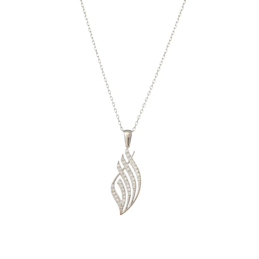 18K Gold Diamond Elegant Wave Necklace