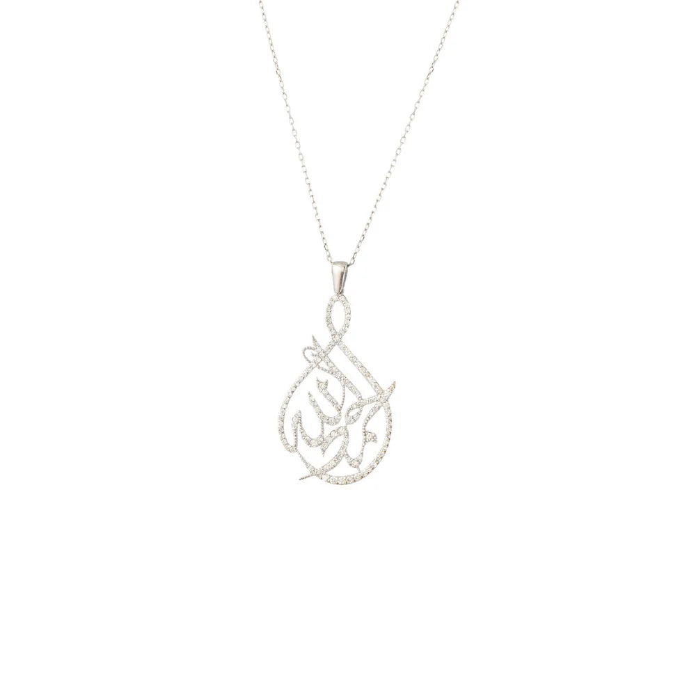18K Gold Diamond Love Art Necklace