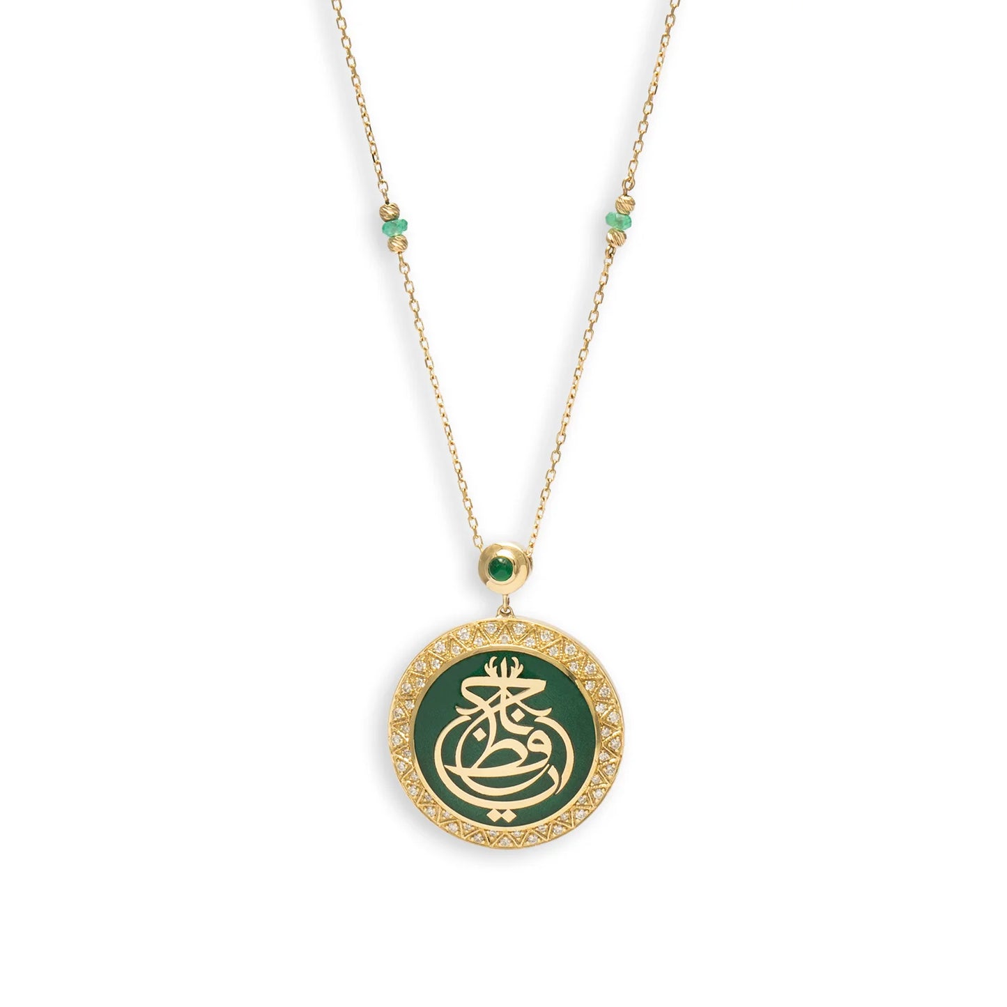 18K Gold Diamond Harmony Medallion Necklace