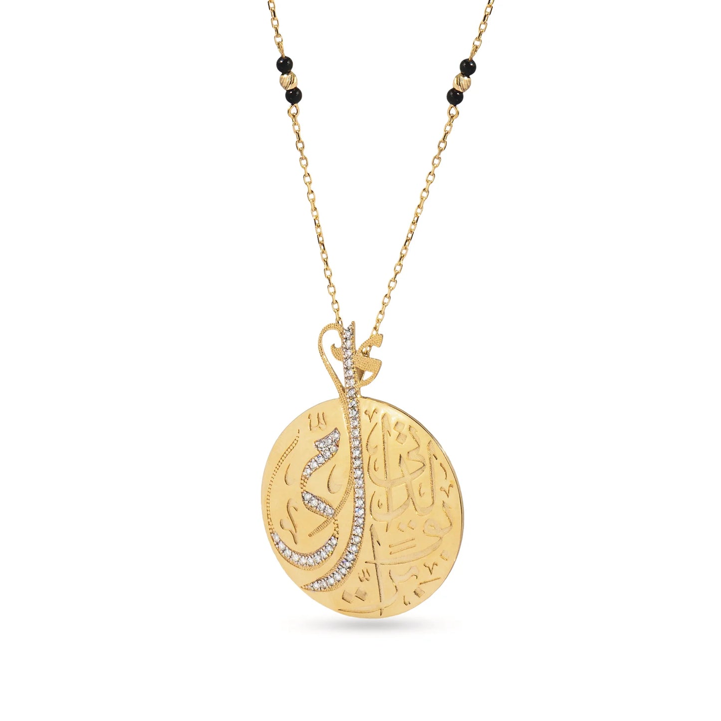 18K Gold Diamond Calligraphy Medal