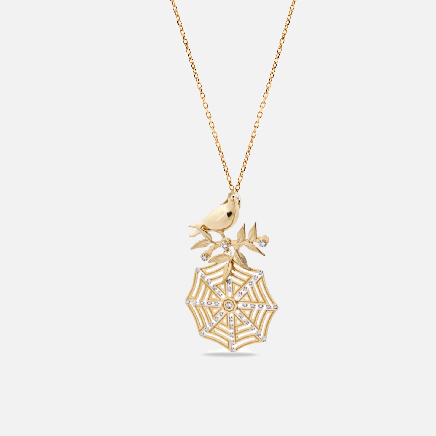 18K Gold Diamond Sevr Cave Necklace