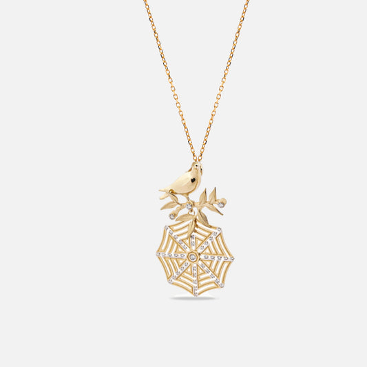 18K Gold Diamond Sevr Cave Necklace