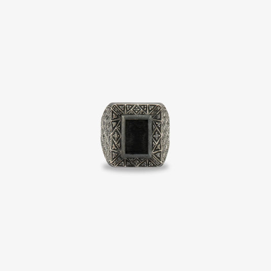 925 Sterling Silver Diamond Kiswah Al-Kaabah Nakş-ı Ring