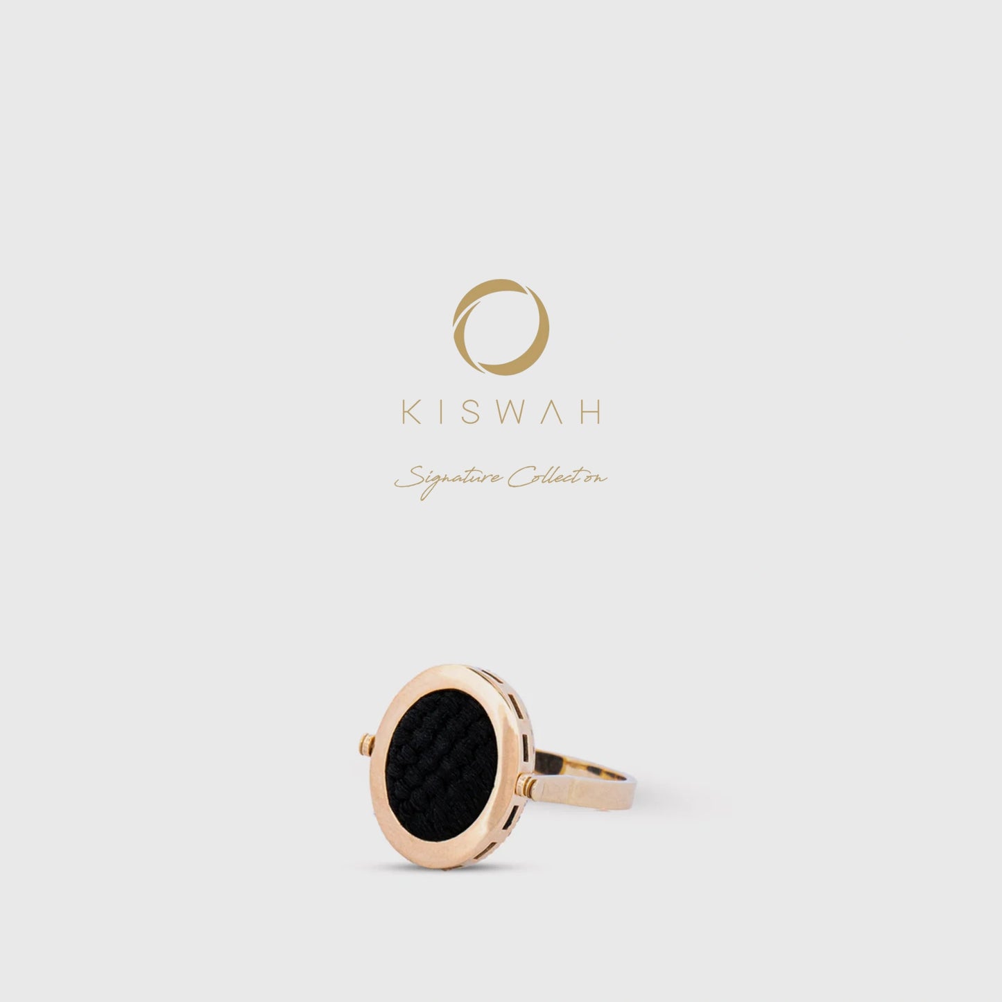 925 Sterling Silver Gold-Plated Zircon Kiswah Al-Kaabah Ya Hafiz Ring
