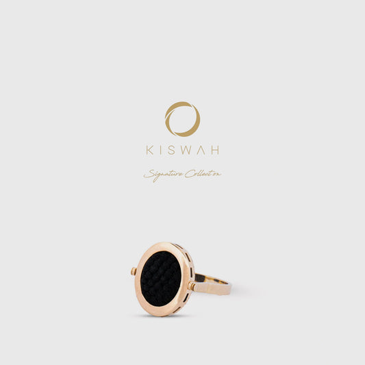 925 Sterling Silver Gold-Plated Zircon Kiswah Al-Kaabah Ya Hafiz Ring