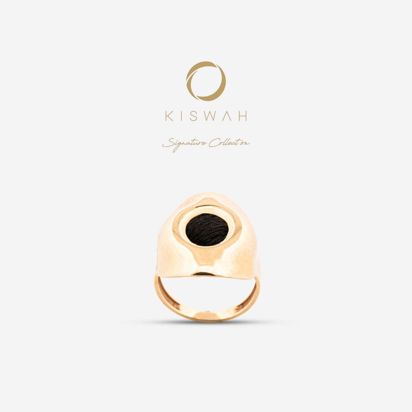 925 Sterling Silver Gold-Plated Kiswah Al-Kaabah Hajar al-Aswad Ring