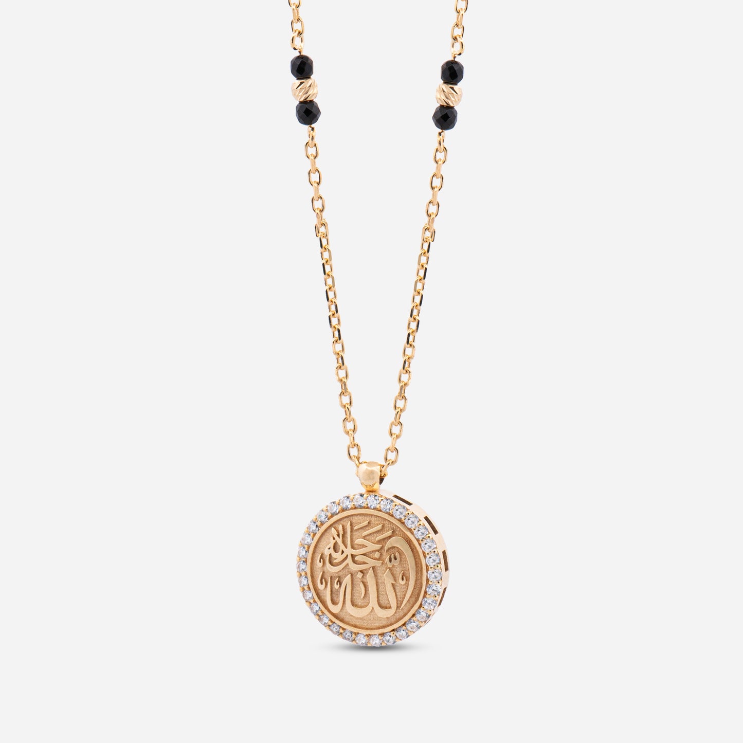 925 Sterling Silver Gold-Plated Zircon Kiswah Al-Kaabah Lafzatullah Necklace