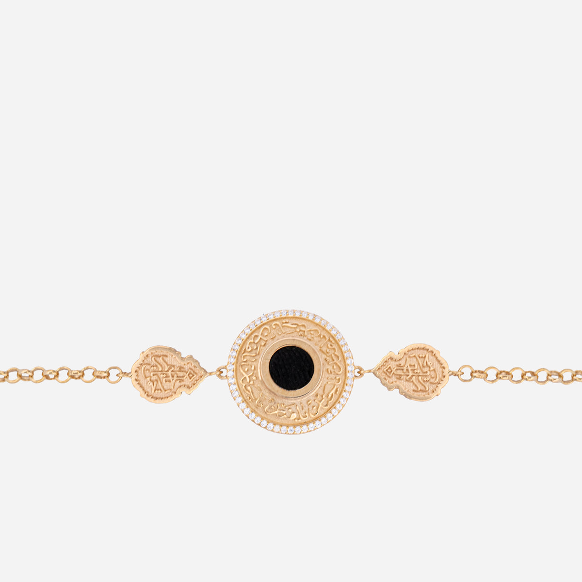 925 Sterling Silver Gold-Plated Kiswah Al-Kaabah Ya Hannan Ya Mannan Bracelet