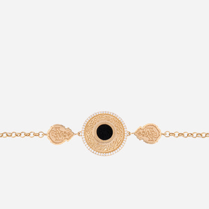 925 Sterling Silver Gold-Plated Kiswah Al-Kaabah Ya Hannan Ya Mannan Bracelet