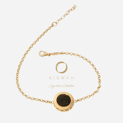925 Sterling Silver Gold-Plated Zircon Kiswah Al-Kaabah Lafzatullah Bracelet
