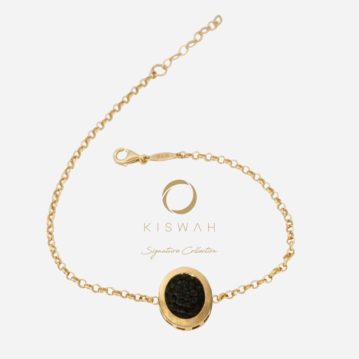 925 Sterling Silver Gold-Plated Zircon Kiswah Al-Kaabah Ya Hafiz Bracelet