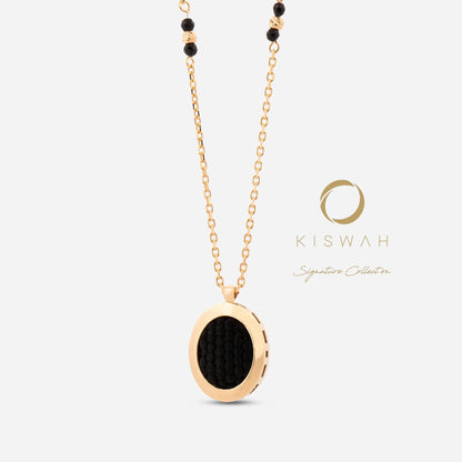 925 Sterling Silver Gold-Plated Zircon Kiswah Al-Kaabah Ya Hafiz Necklace
