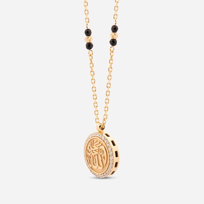 925 Sterling Silver Gold-Plated Zircon Kiswah Al-Kaabah Lafzatullah Necklace