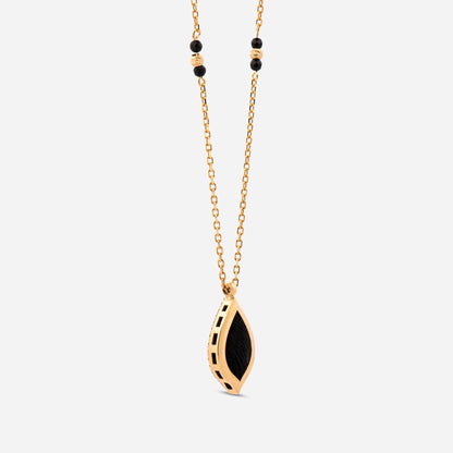 925 Sterling Silver Gold-Plated Zircon Kiswah Al-Kaabah Teardrop El-Hamd Necklace