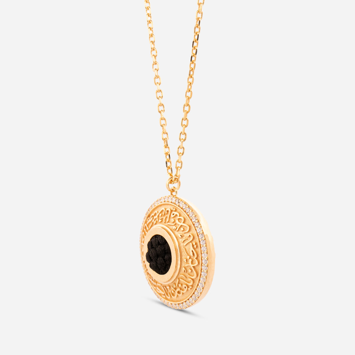 925 Sterling Silver Gold-Plated Kiswah Al-Kaabah Ya Hannan Ya Mannan Necklace