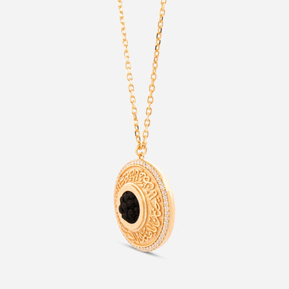 925 Sterling Silver Gold-Plated Kiswah Al-Kaabah Ya Hannan Ya Mannan Necklace