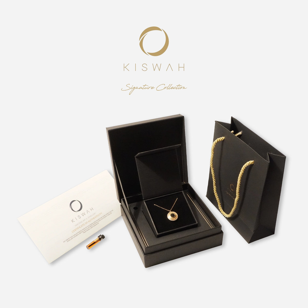 925 Sterling Silver Gold-Plated Kiswah Al-Kaabah Ya Hannan Ya Mannan Necklace