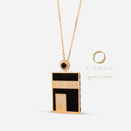 925 Sterling Silver Gold-Plated Kiswah Al-Kaabah Kabaah Miniature Necklace