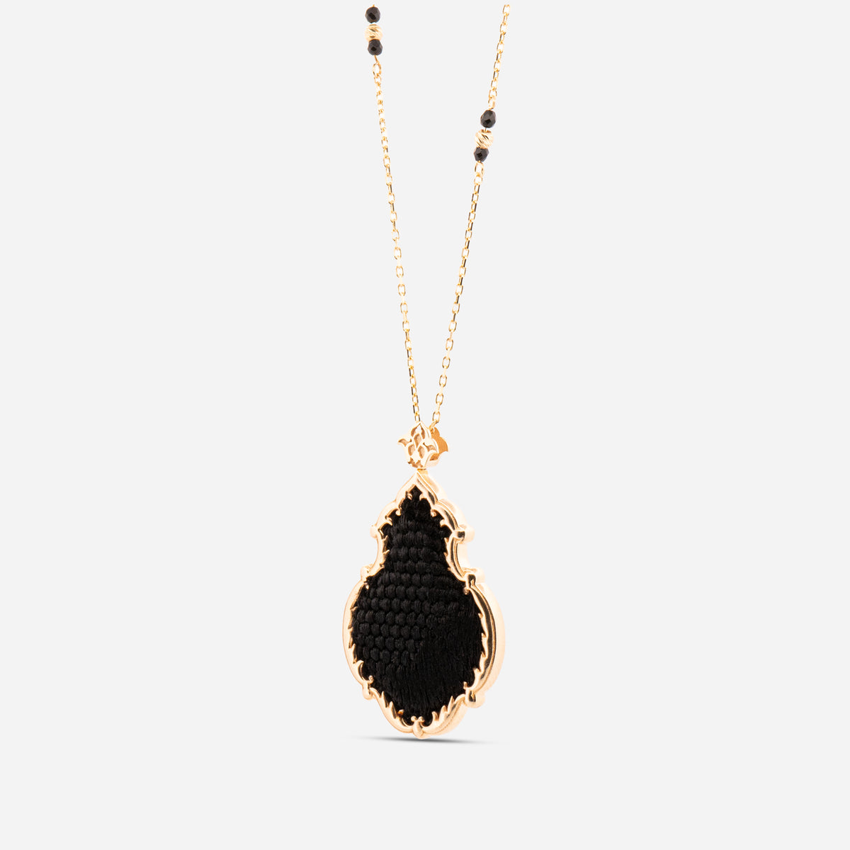 925 Sterling Silver Gold-Plated Kiswah Al-Kaabah Small Qandeel Necklace