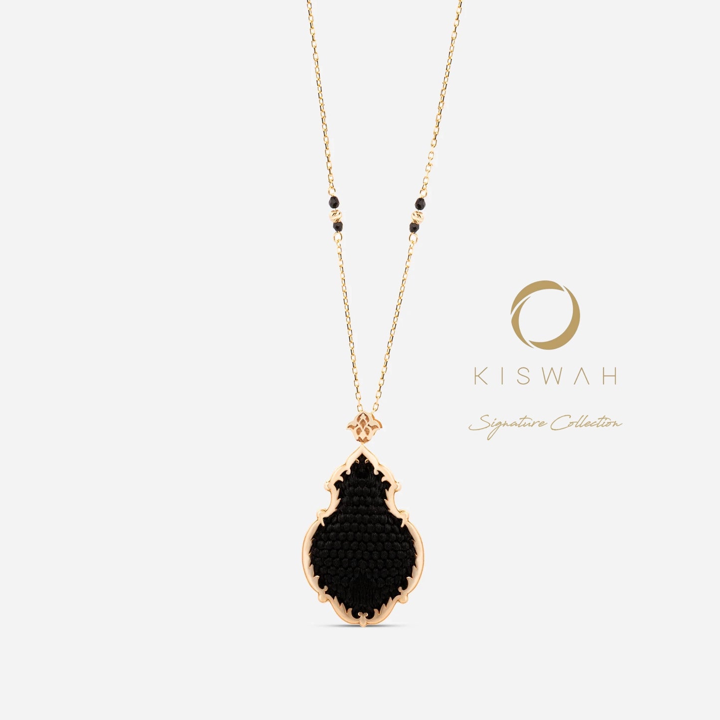 925 Sterling Silver Gold-Plated Kiswah Al-Kaabah Small Qandeel Necklace