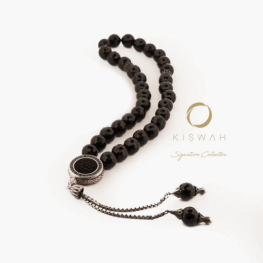 925 Sterling Silver Kiswah Al-Kaabah Round 33-Bead Prayer Beads