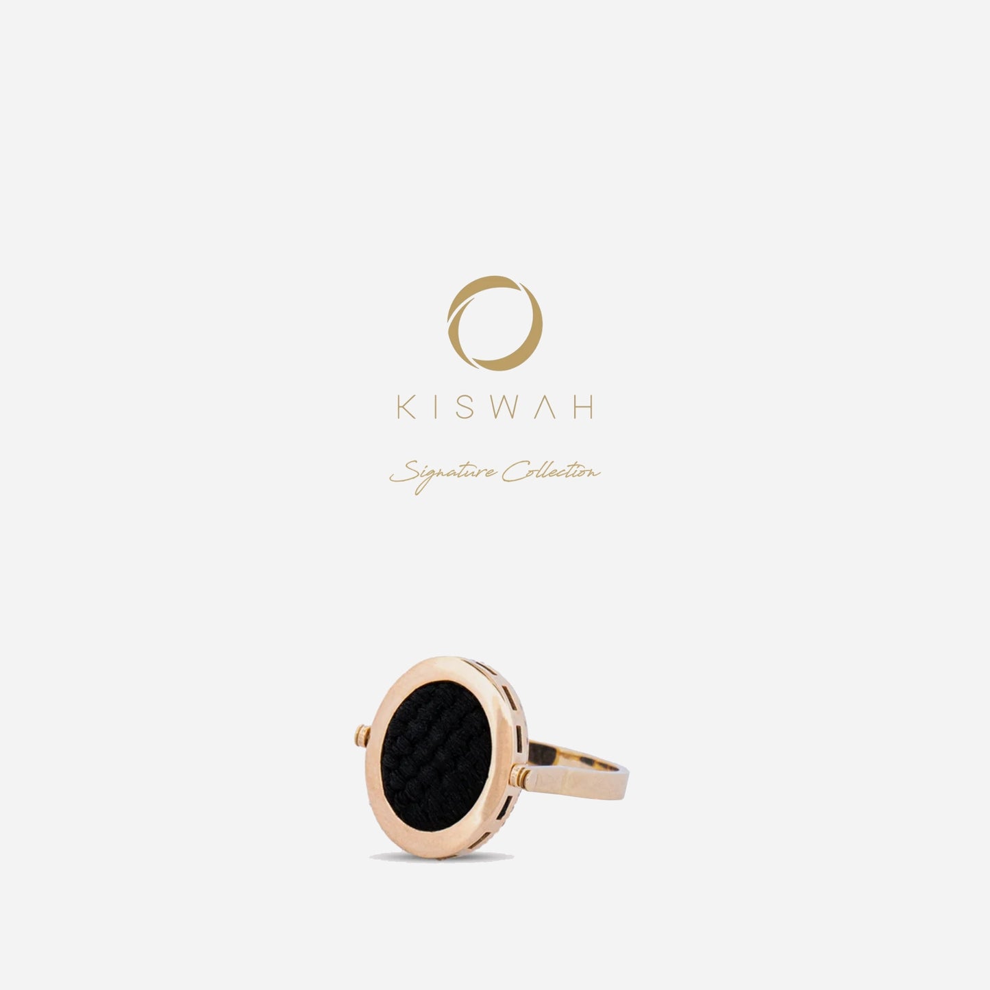 925 Sterling Silver Gold-Plated Zircon Kiswah Al-Kaabah Ya Hafiz Ring