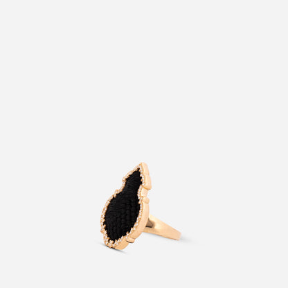925 Sterling Silver Gold-Plated Zircon Kiswah Al-Kaabah Qandeel Ring