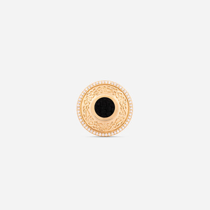 925 Sterling Silver Gold-Plated Kiswah Al-Kaabah Ya Hannan Ya Mannan Ring