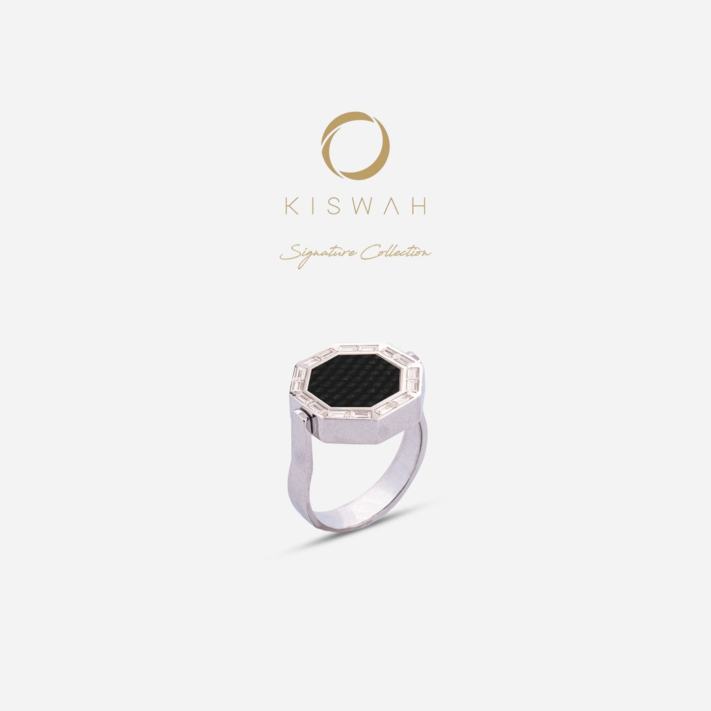925 Sterling Silver Kiswah Al-Kaabah Zircon Double-Sided Ring