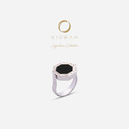 925 Sterling Silver Kiswah Al-Kaabah Zircon Double-Sided Ring